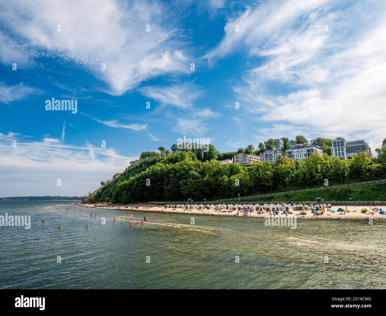 Beach of historic town of Sellin on Rügen island, Mecklenburg-West Pomerania, Germany Stock Photo