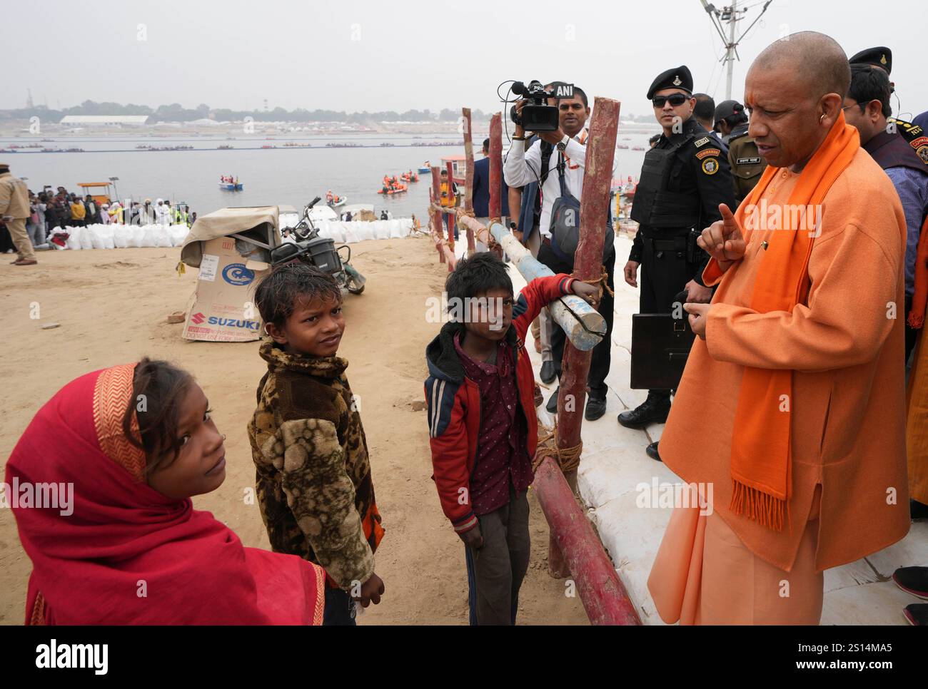 Uttar Pradesh Chief Minister Yogi Adityanath at Sangam speaks to ...