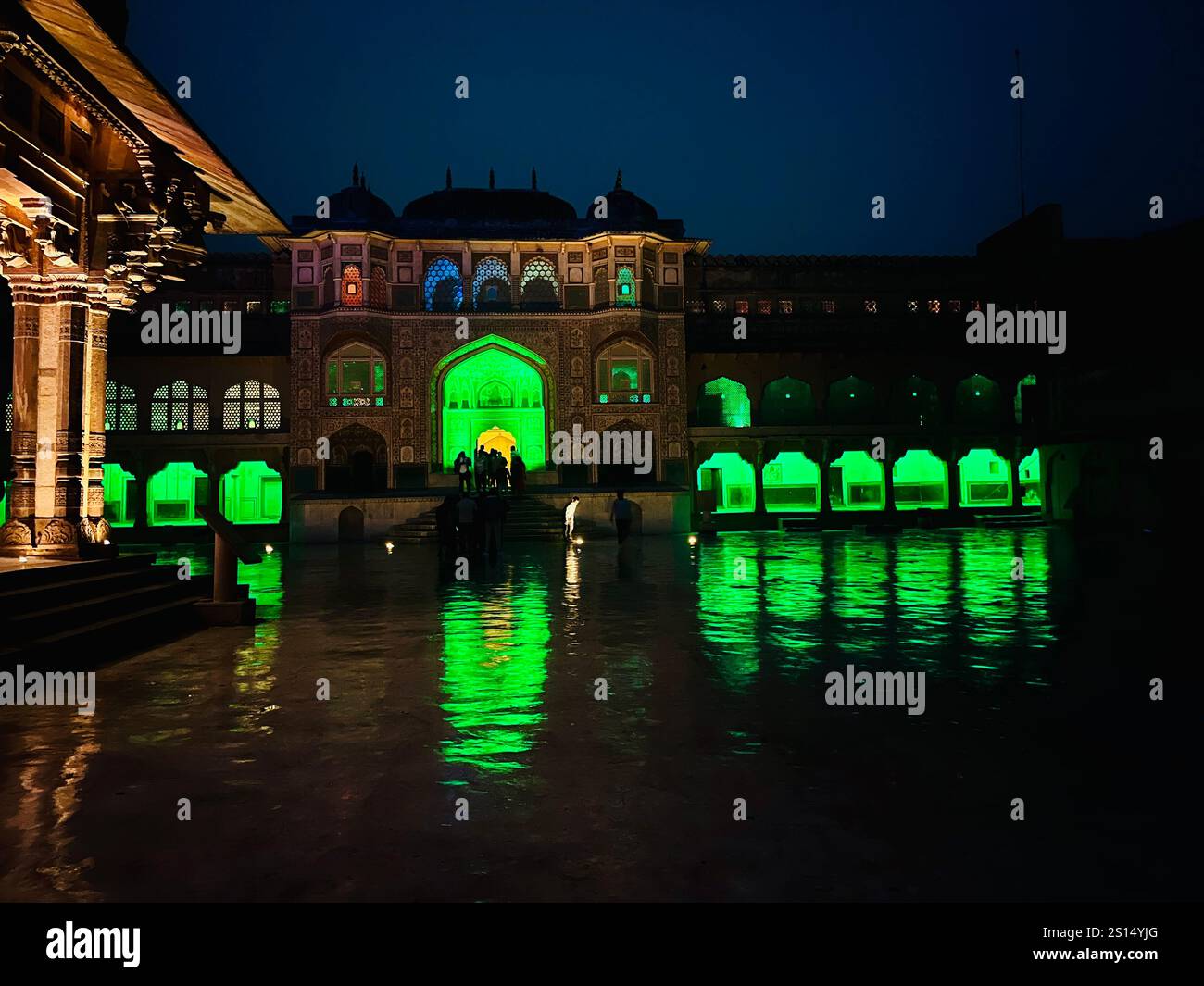 king palace at night, udaipur, india Stock Photo