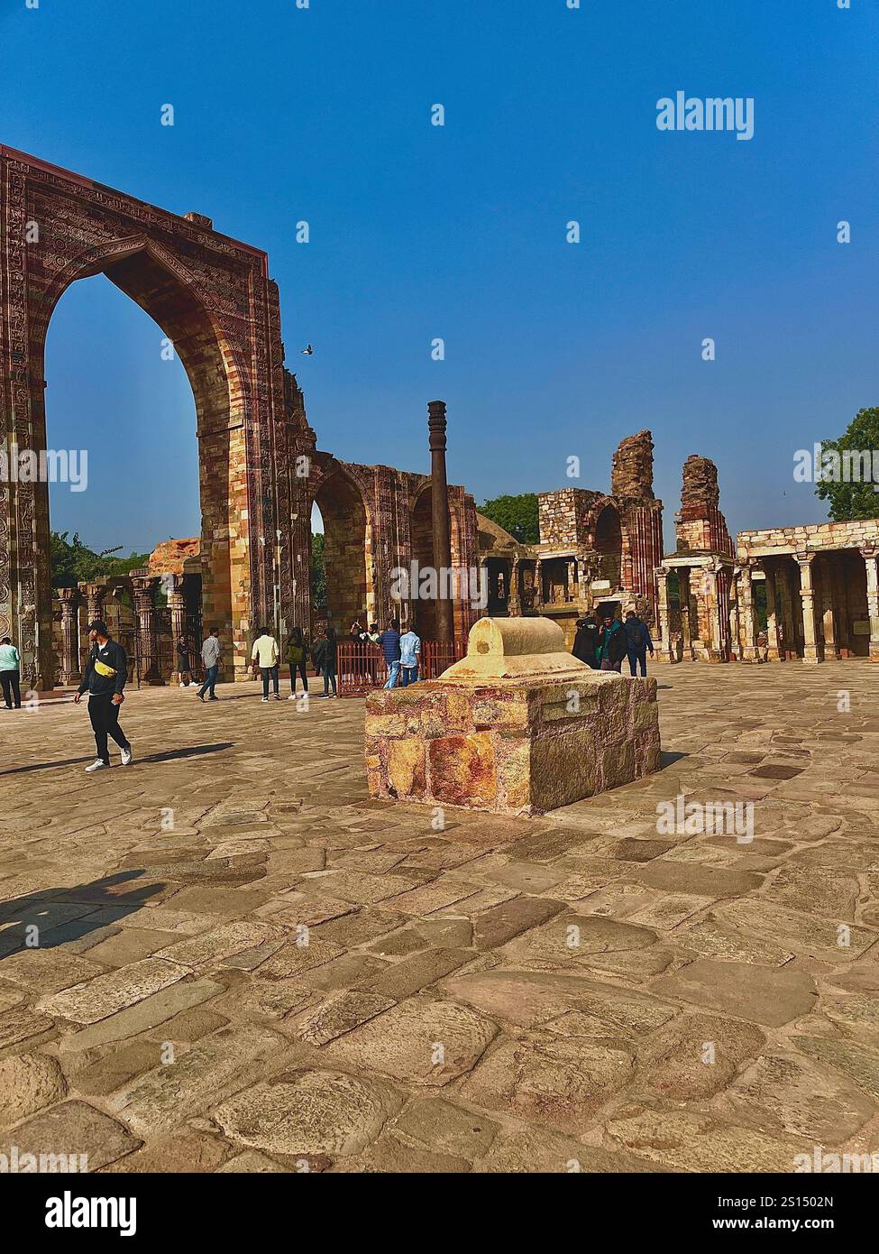 Great ancient iron pillar, new delhi, india - Smartphone Captured Stock Image