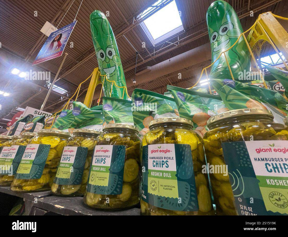 Picles Display A pickle display is shown at a Giant Eagle market in Glenshaw, Pa ...