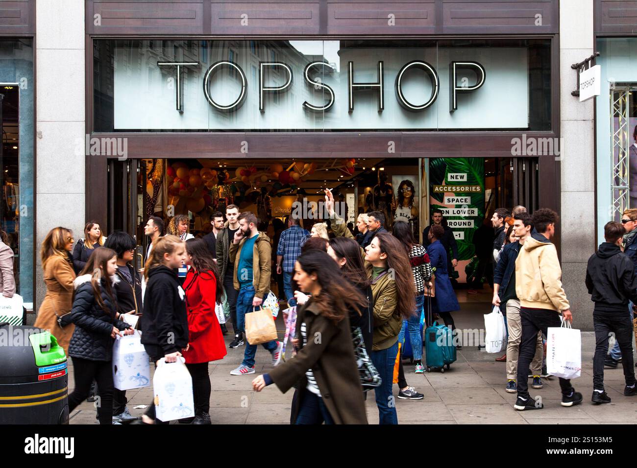The Topshop flagship store at Oxford Circus, London, England, U.K. Stock Photo