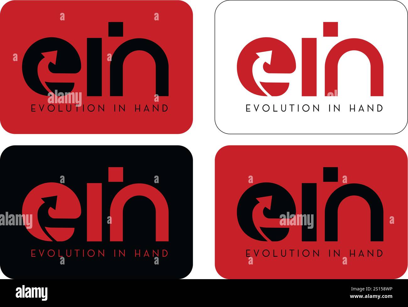EIH Logo, Evolution In Hand, Creative letter, EIH creative minimalist letter logo. EIH unique vector initials alphabet letter logo design, EIH Logo. Stock Vector