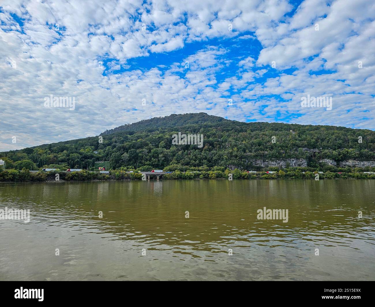 Lookout Mountain above the Tennesseee River, Chattanooga, Tennessee - Smartphone Captured Stock Image