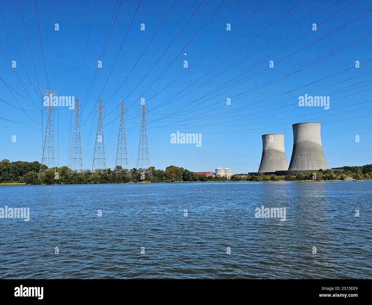 Sequoya Nuclear Plant, Chickamauga Lake, Tennessee River - Smartphone Captured Stock Image