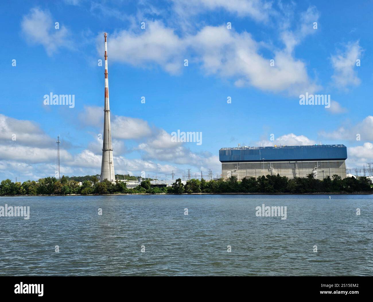 TVA Browns Ferry Nuclear Plant.  This plant is the third largest nuclear power plant in the United States - Smartphone Captured Stock Image