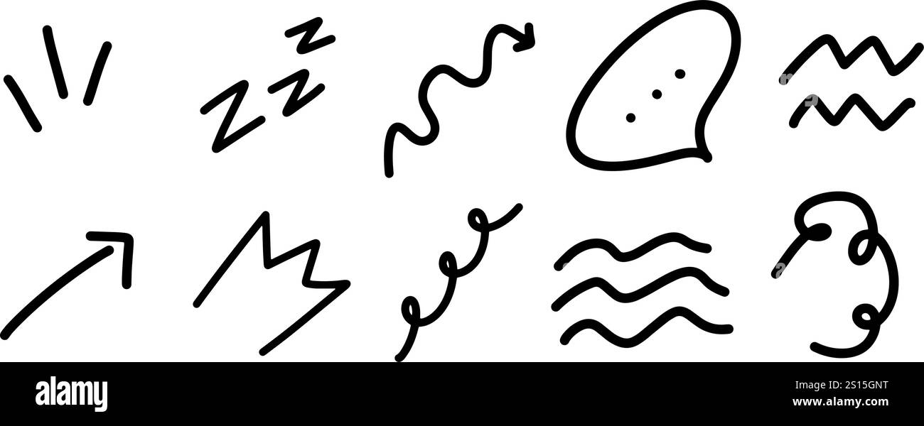 Comic Doodle Illustration Set | Minimalist Vector for Fun and Dynamic ...