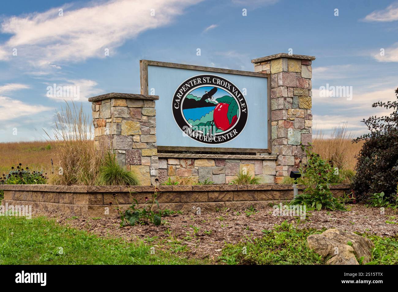 PRESCOTT WI, USA, SEPTEMBER 24, 2022: Entrance to Carpenter St. Croix Valley Nature Center. Stock Photo