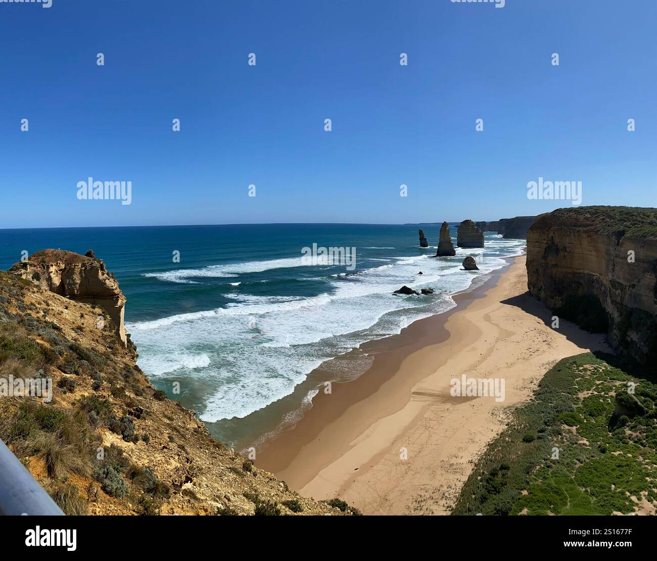 Sunny day at Twelve Apostles Great Ocean Road Melbourne - Smartphone Captured Stock Image