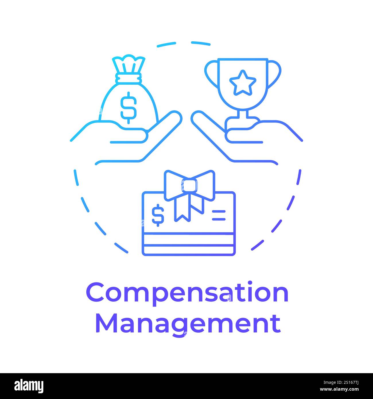 Compensation management blue gradient concept icon Stock Vector