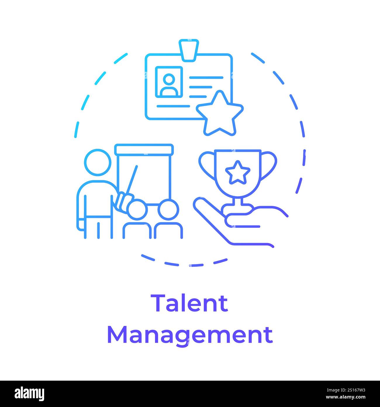 Talent management blue gradient concept icon Stock Vector