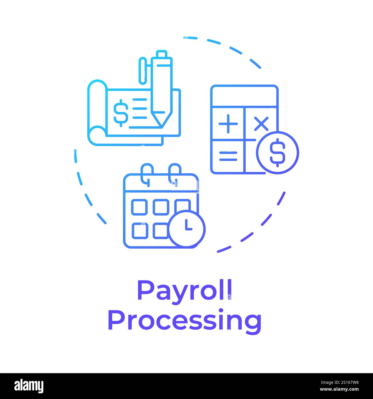 Payroll processing blue gradient concept icon Stock Vector Image & Art ...