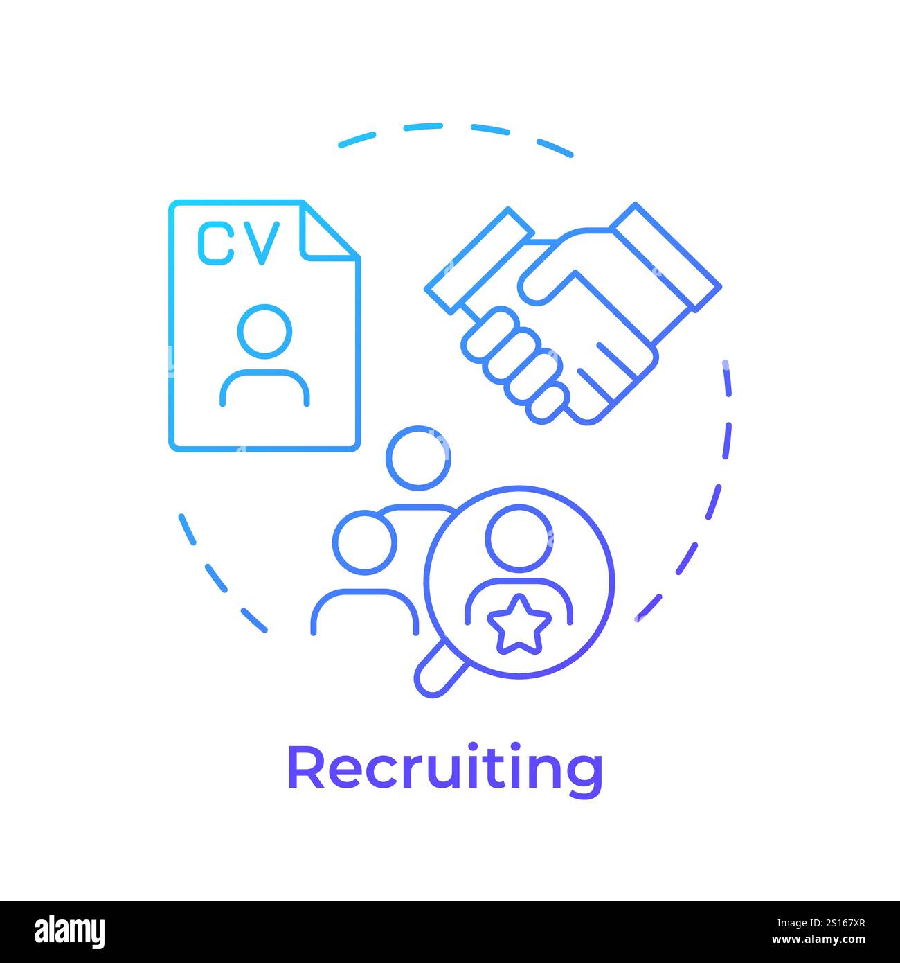 Recruiting blue gradient concept icon Stock Vector