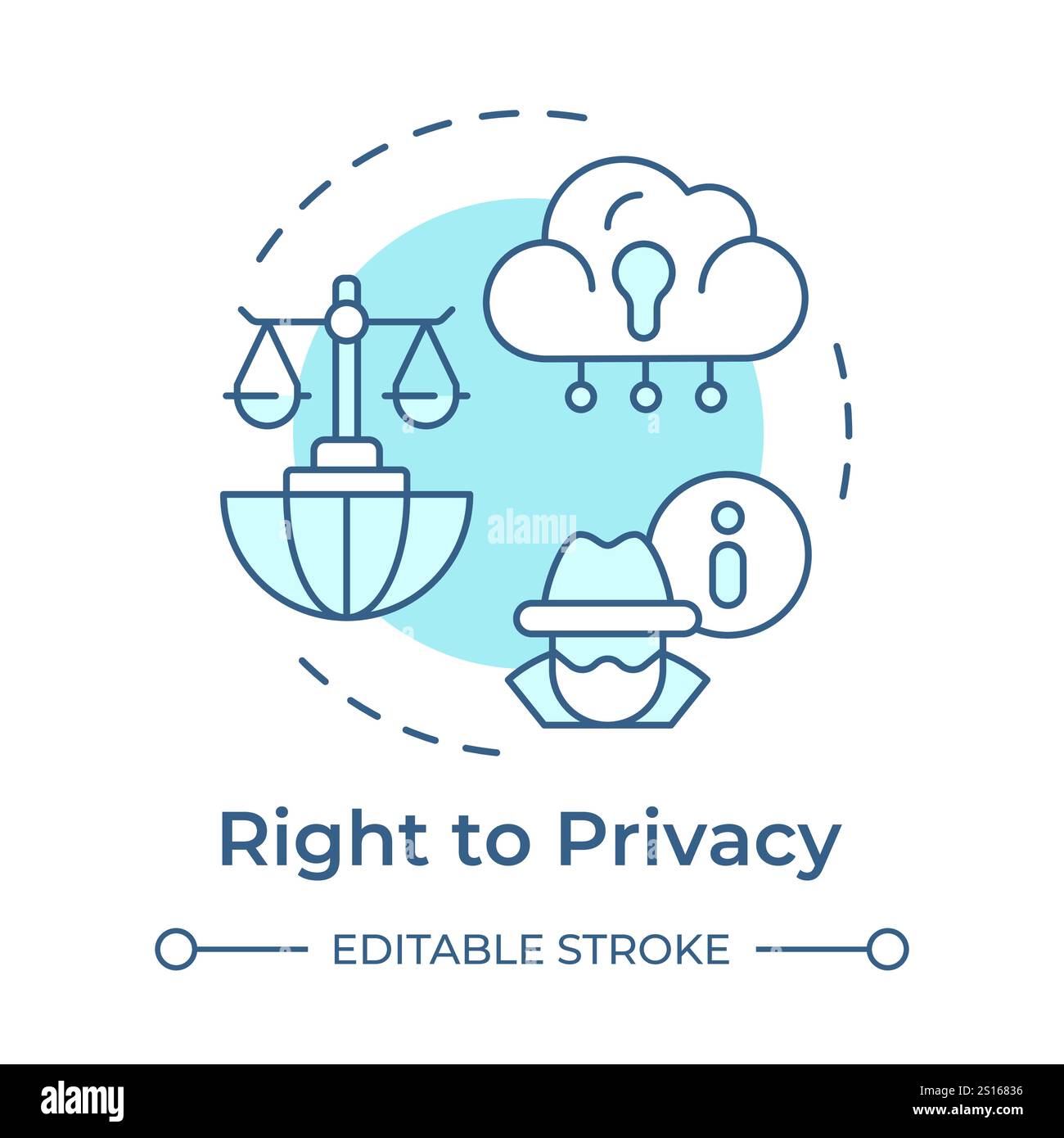 Privacy right soft blue concept icon Stock Vector