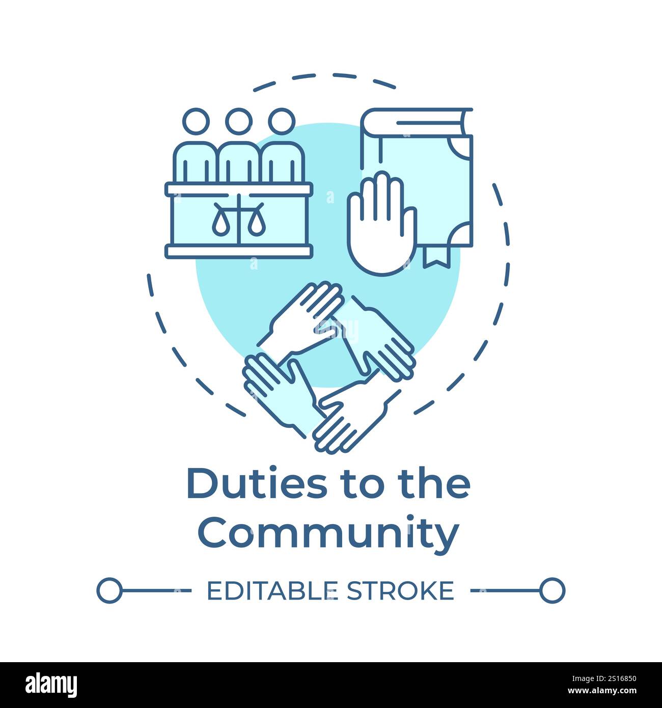 Community duties soft blue concept icon Stock Vector