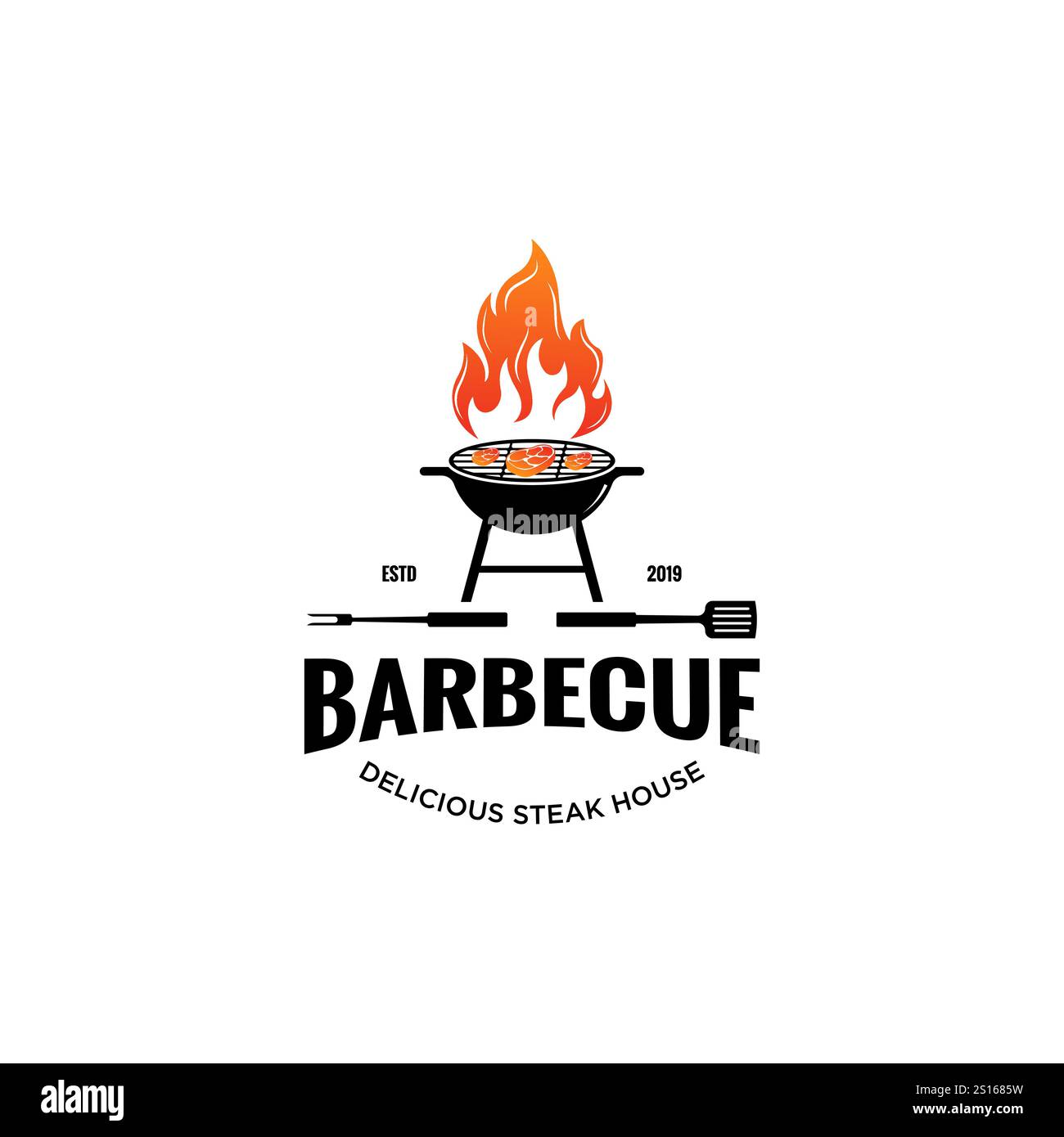 Vintage hipster Grill Barbeque invitation party barbecue bbq with ...
