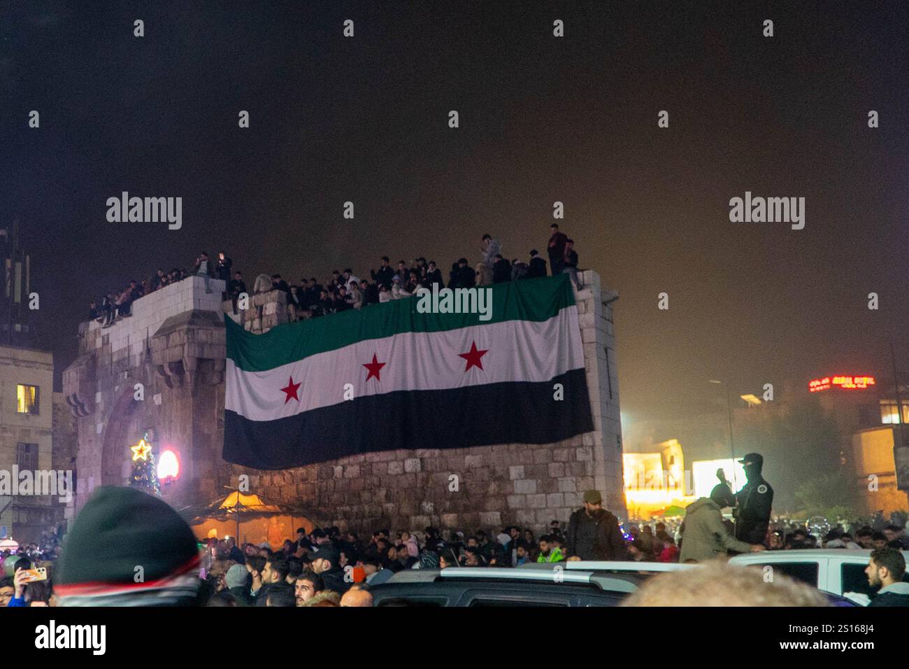 Damascus, Syria. 31st Dec, 2024. Celebrations in Bab Tuma neighborhood. Credit: Kevin Chen/17�Թ����� Live News Stock Photo