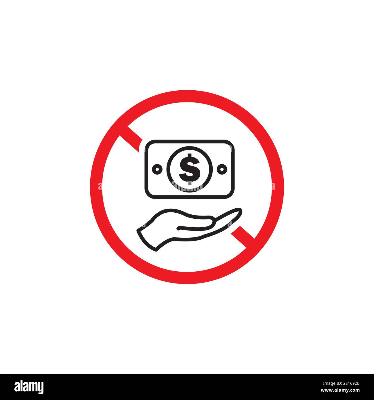 no corruption icon with red forbidden sign Stock Vector