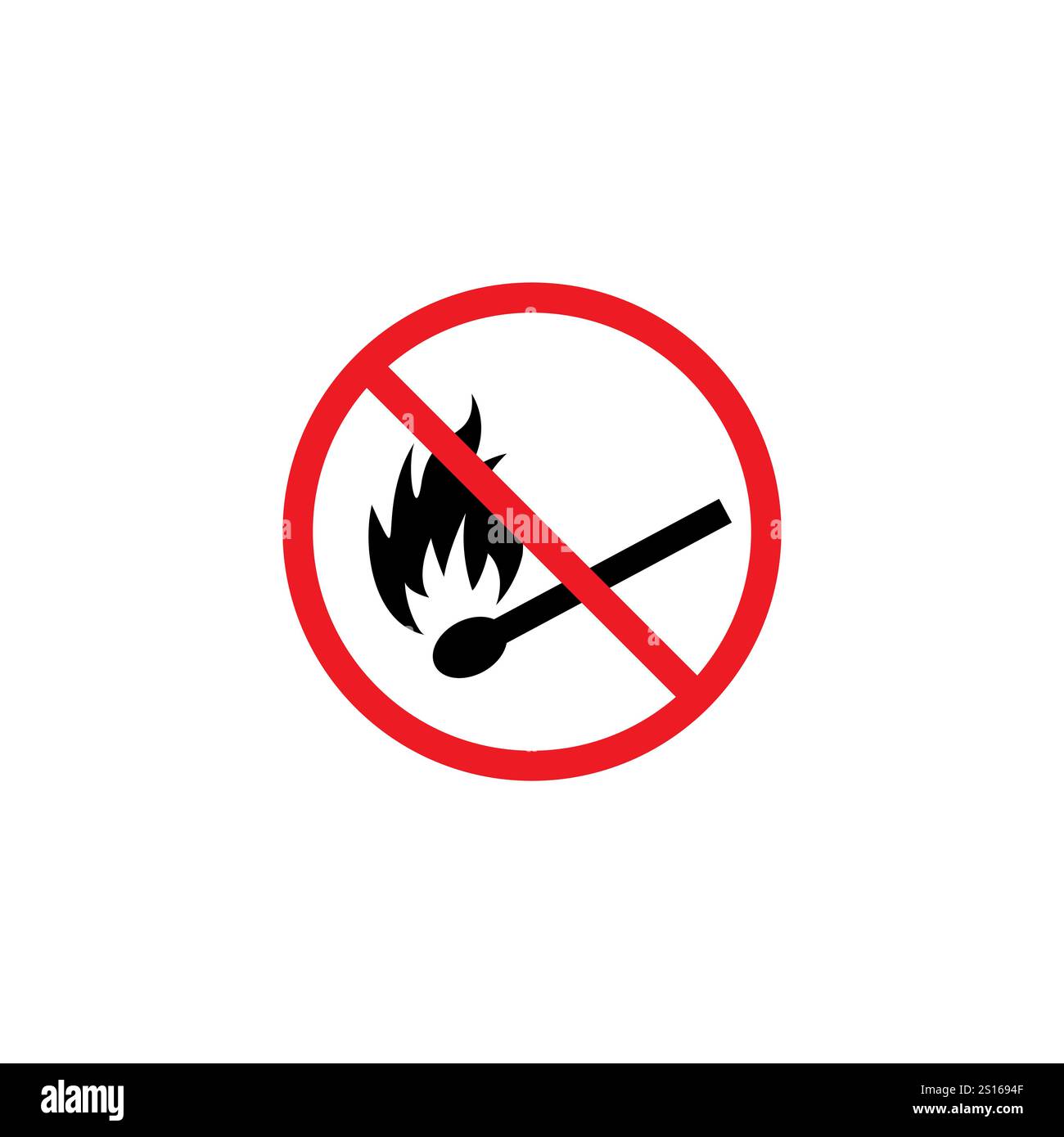no matchstick fire sign, no fire prohibition symbol Stock Vector Image ...