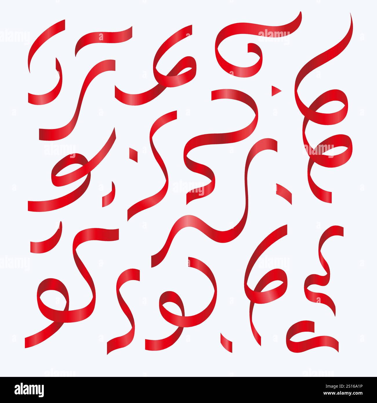 realistic shiny red ribbon collection Stock Vector Image & Art - Alamy