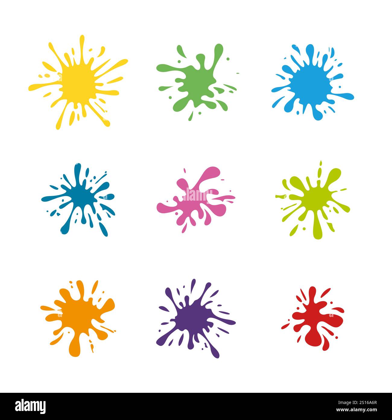 set of colorful splash splatter vector element Stock Vector