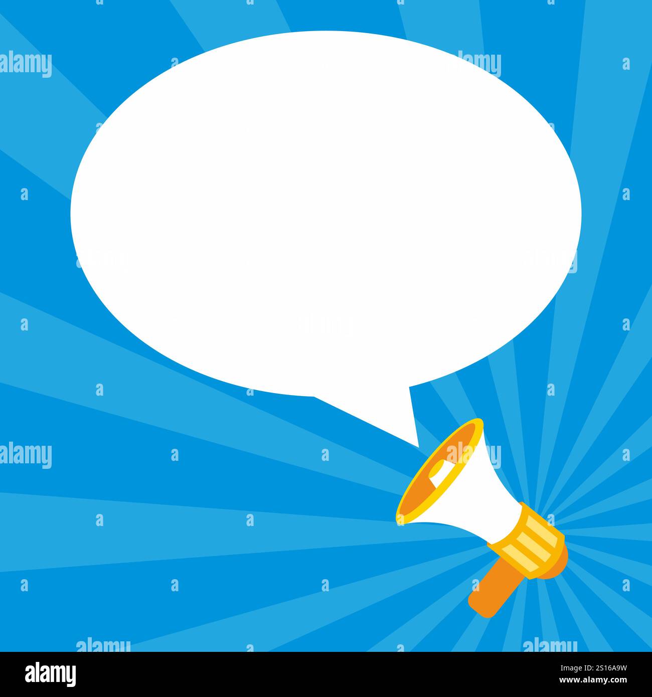 yellow megaphone illustration design with blank text box Stock Vector
