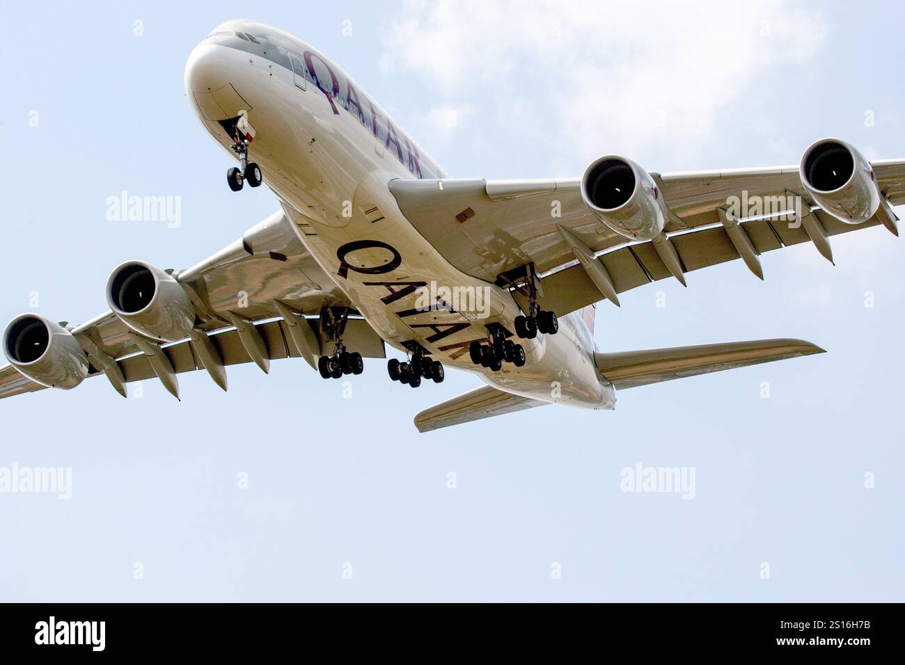 A7-APE Qatar Airbus A380-861 London Heathrow UK 13-07-2018 - Stock Image