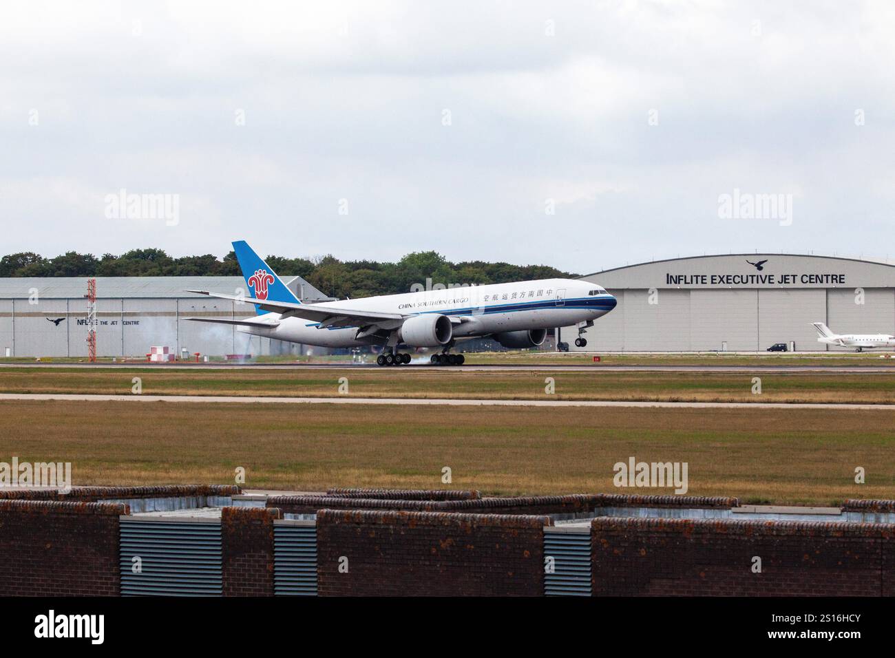China southern Cargo Boeing 777F landing London Stansted UK 10-09-2022 - Stock Image