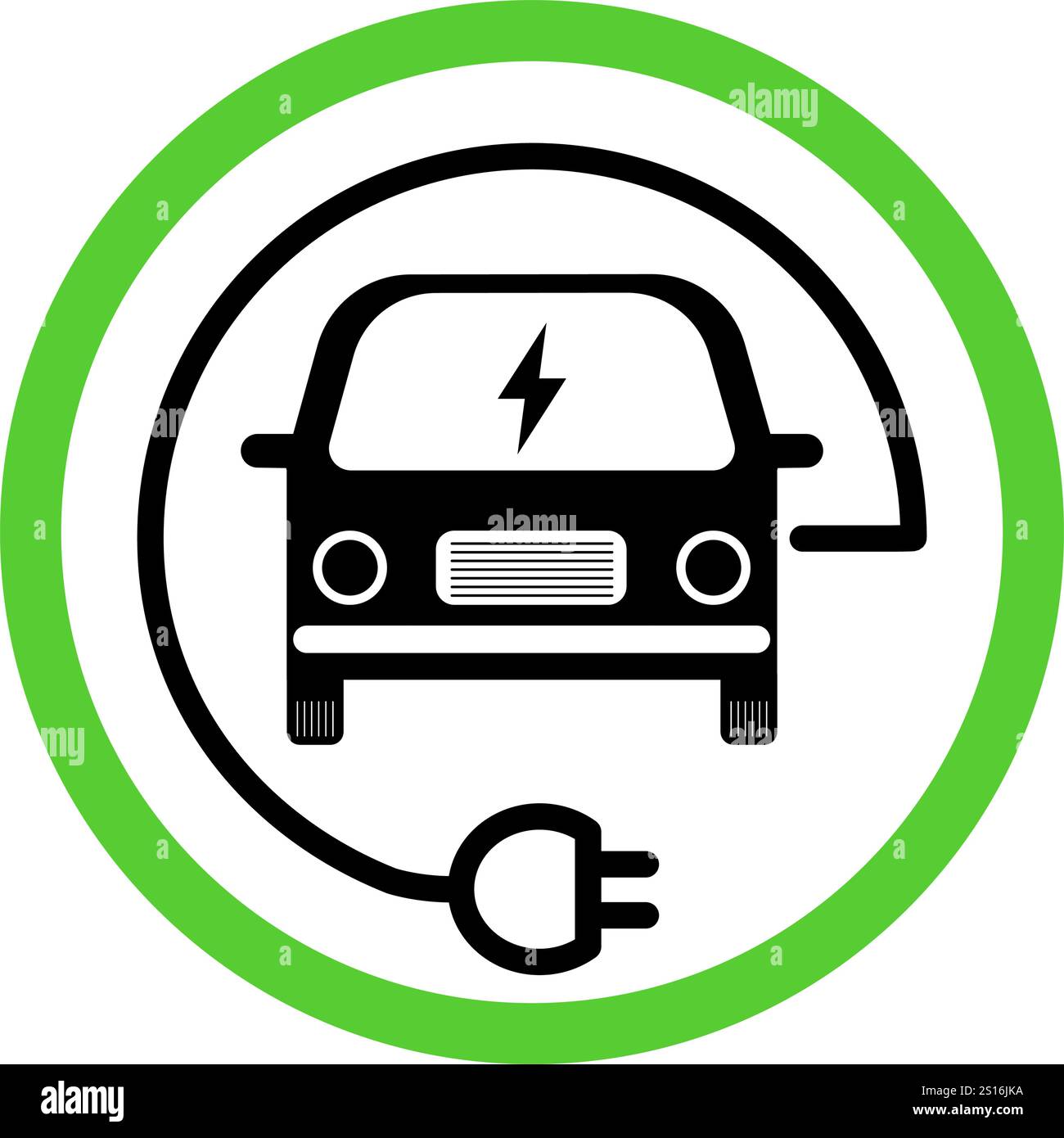 EV Charger electric car with plug icon, eco friendly vehicle concept ...