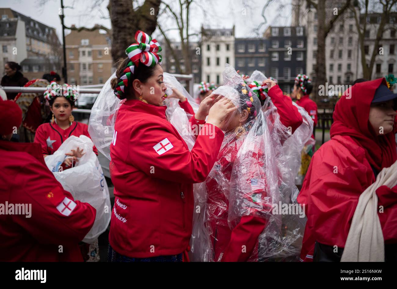 New Year’s Day Parade, London, England, United Kingdom Performers take part in a soggy London