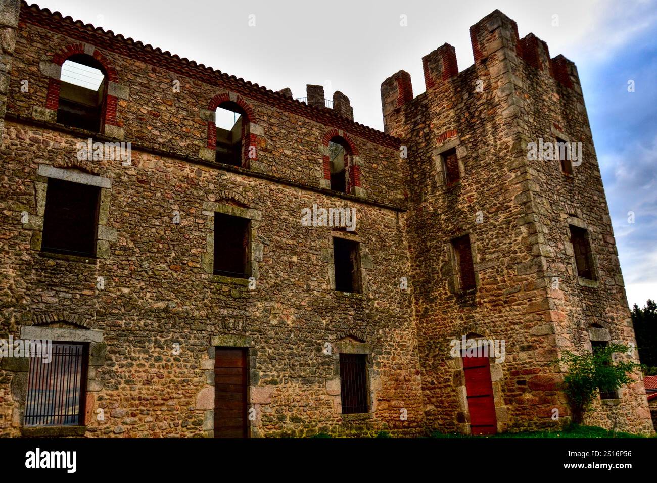Chambles, France - October 5th 2024 : Exterior view of the Essalois castle. Stock Photo