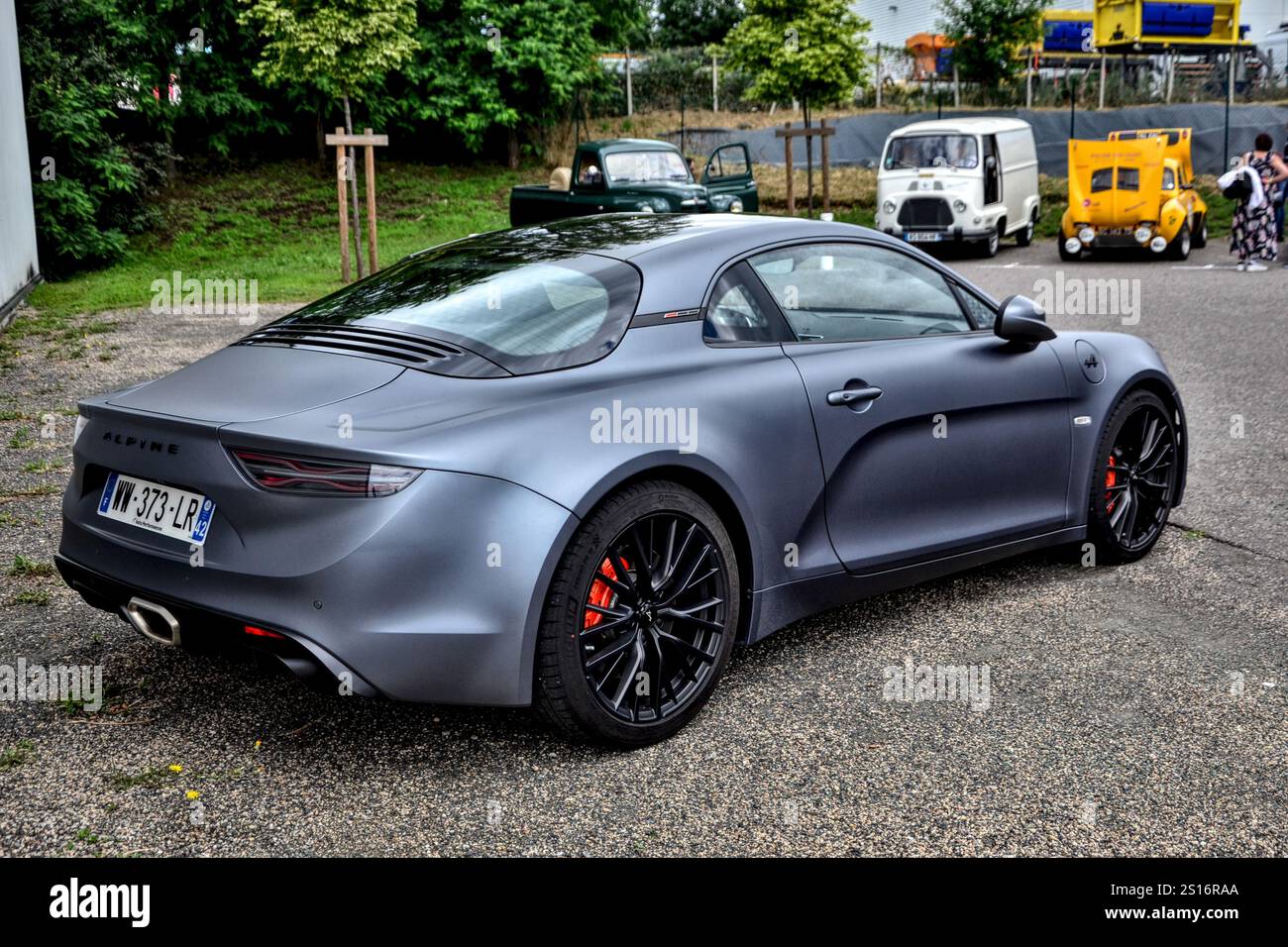Alpine Silver Roche-la-Molière, France - July 2nd 2023 : Car show. Focus on the rear ...