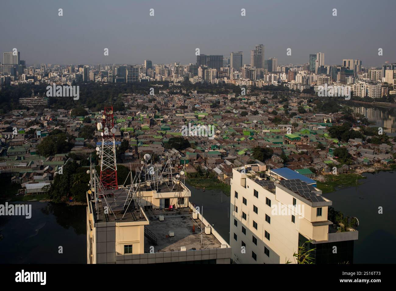 One Slum Dhaka, Bangladesh. 30th Dec, 2024. General view of Korail slum, one of ...