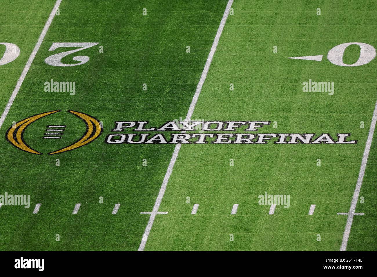 ATLANTA, GA - JANUARY 01: An overhead view of the Playoff Quarterfinal ...