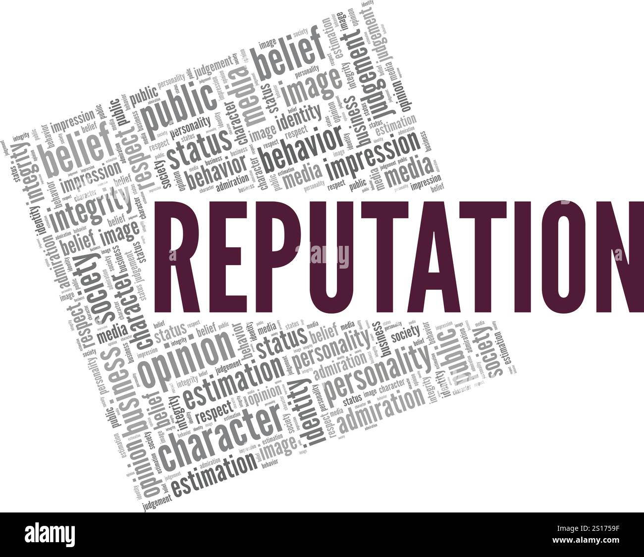 Reputation word cloud conceptual design isolated on white background ...