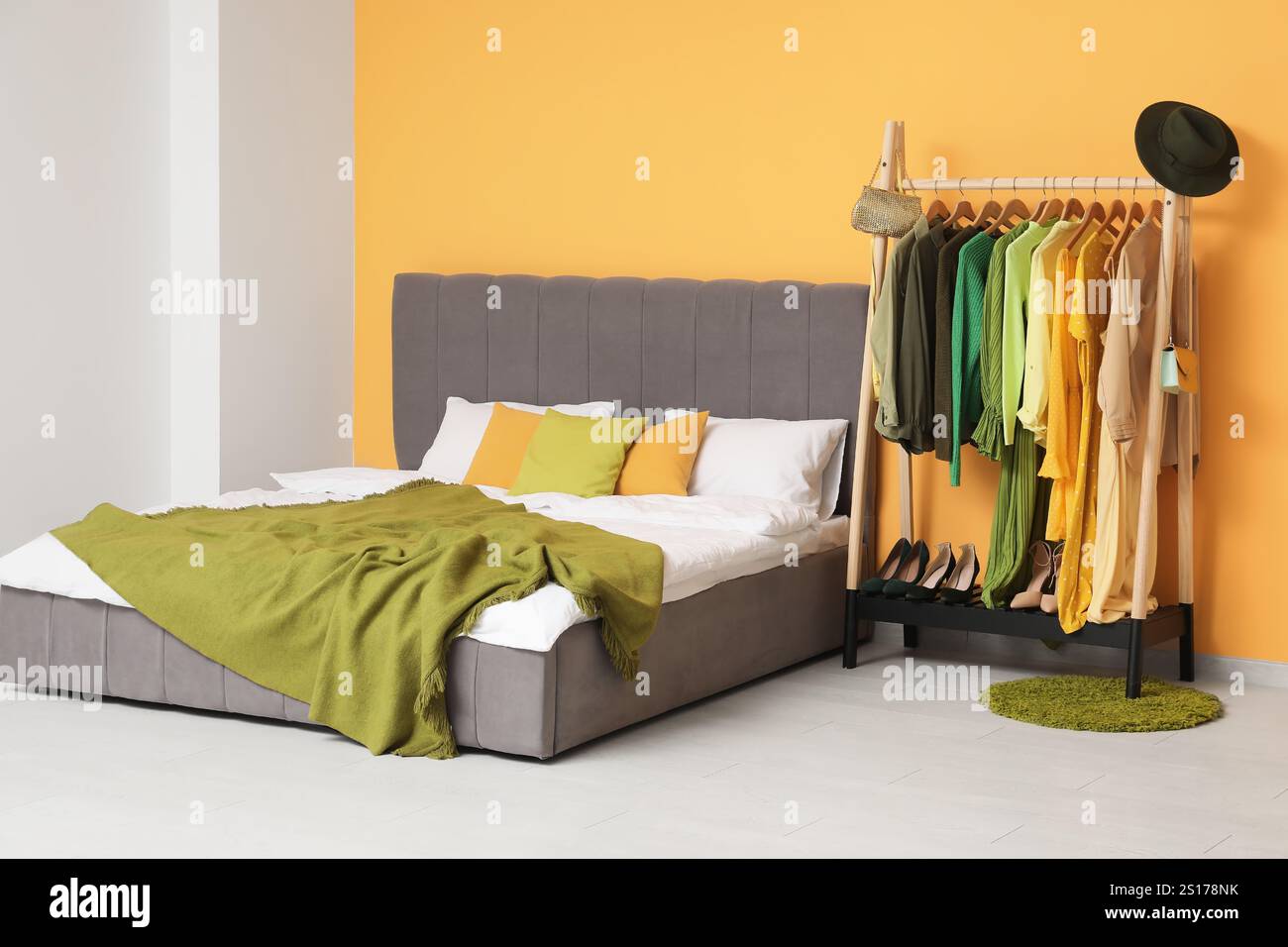 Interior cozy bedroom clothes rack hi-res stock photography and images ...
