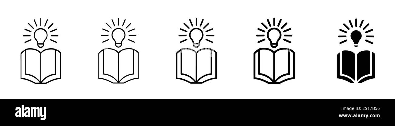 Set of 5 Knowledge icon - 1 Silhouette - 1 unexpanded vector ...