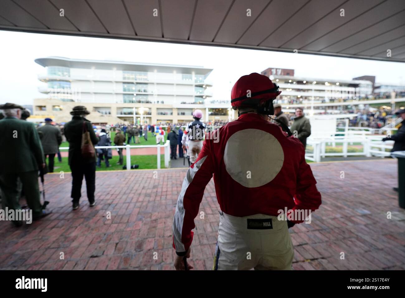 Jockey Sam TwistonDavies heads out before the Dornan Engineering