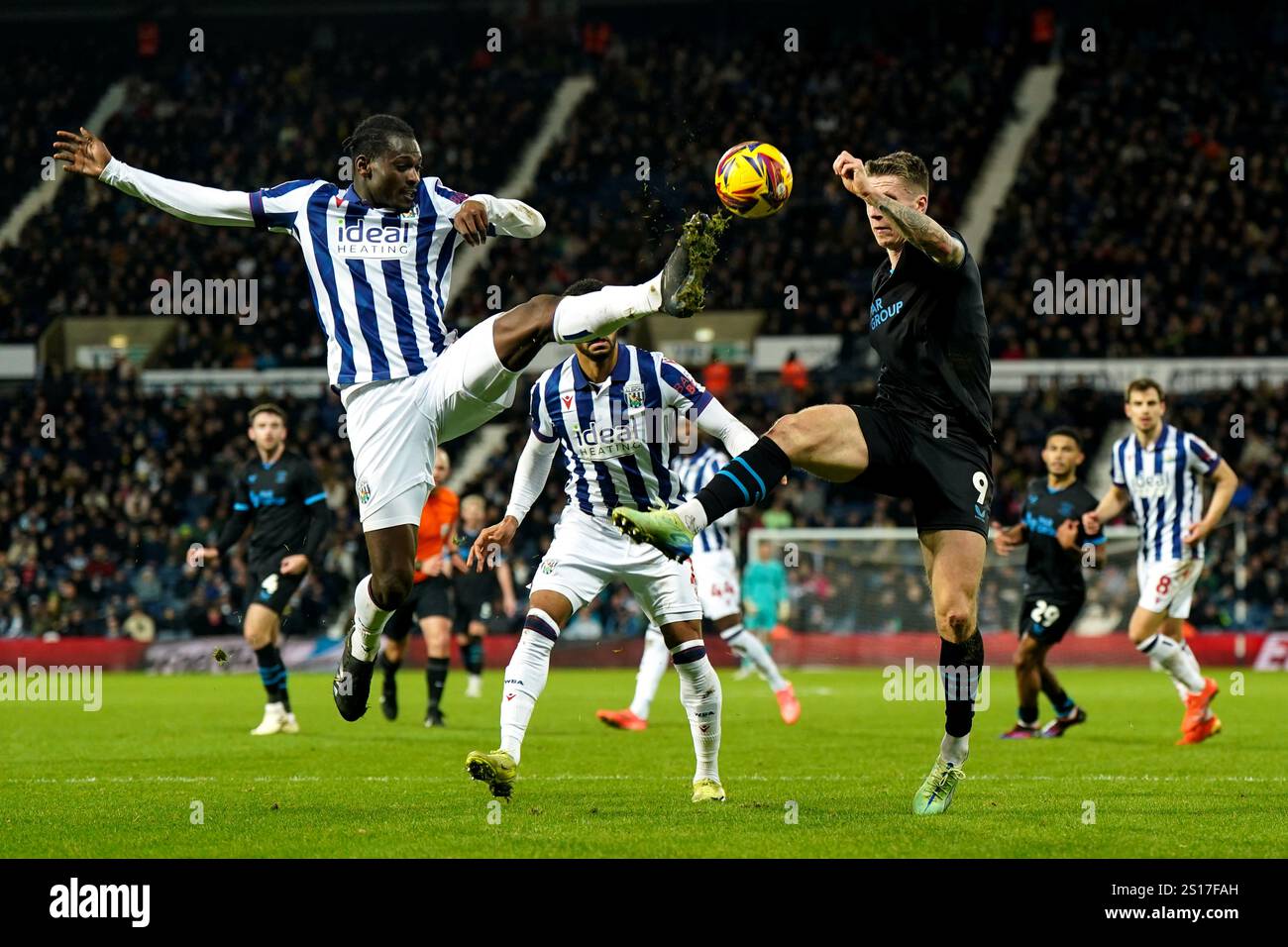 Emil Riis West Bromwich Albion's Ousmane Diakite and Preston North End's Emil ...