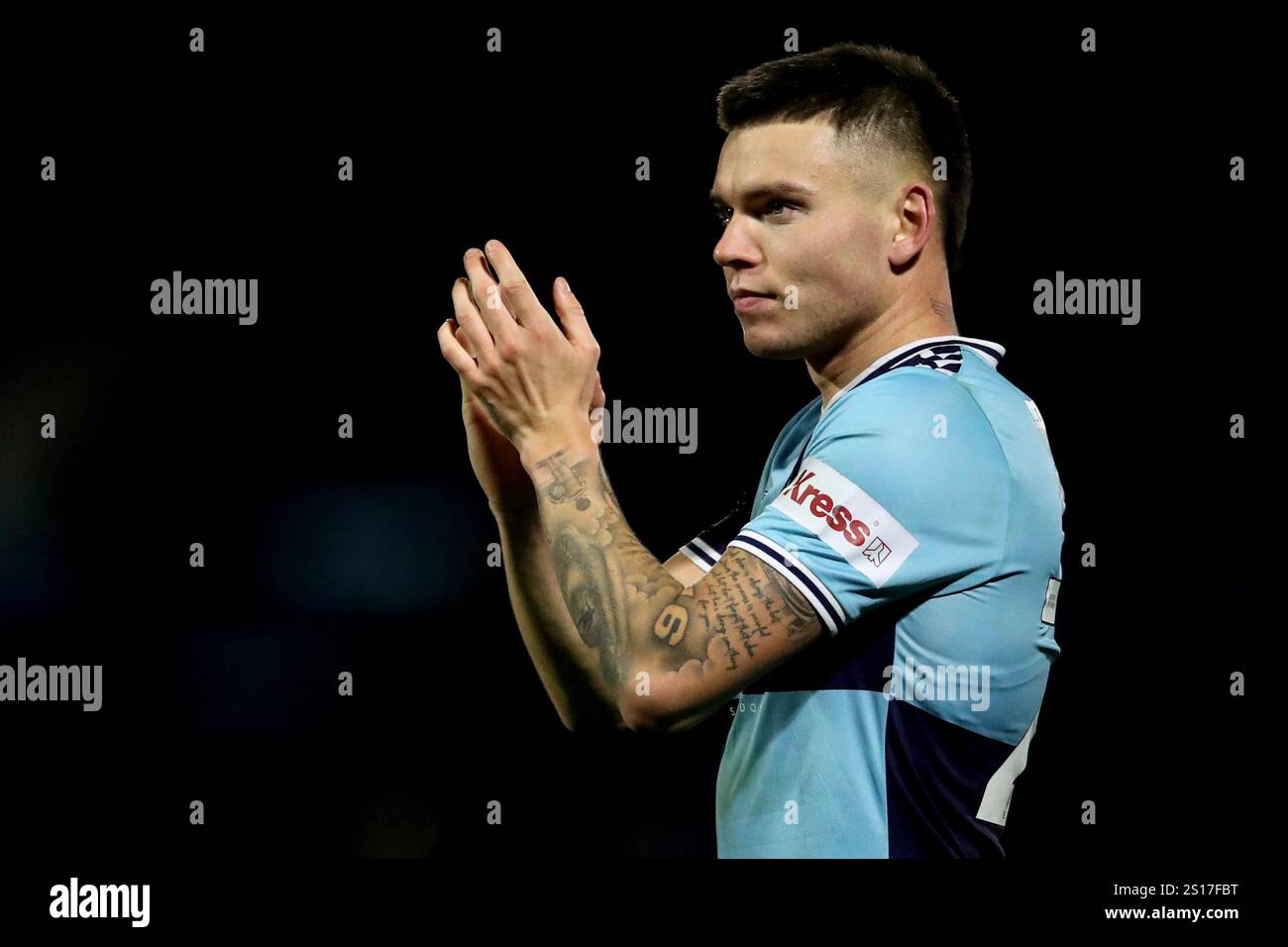Wanderers' Aaron Morley reacts following the Sky Bet League One