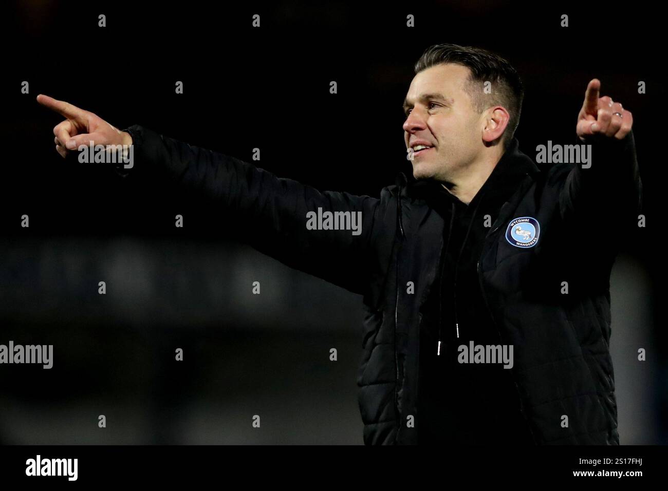 Wanderers manager Matt Bloomfield celebrates following the Sky