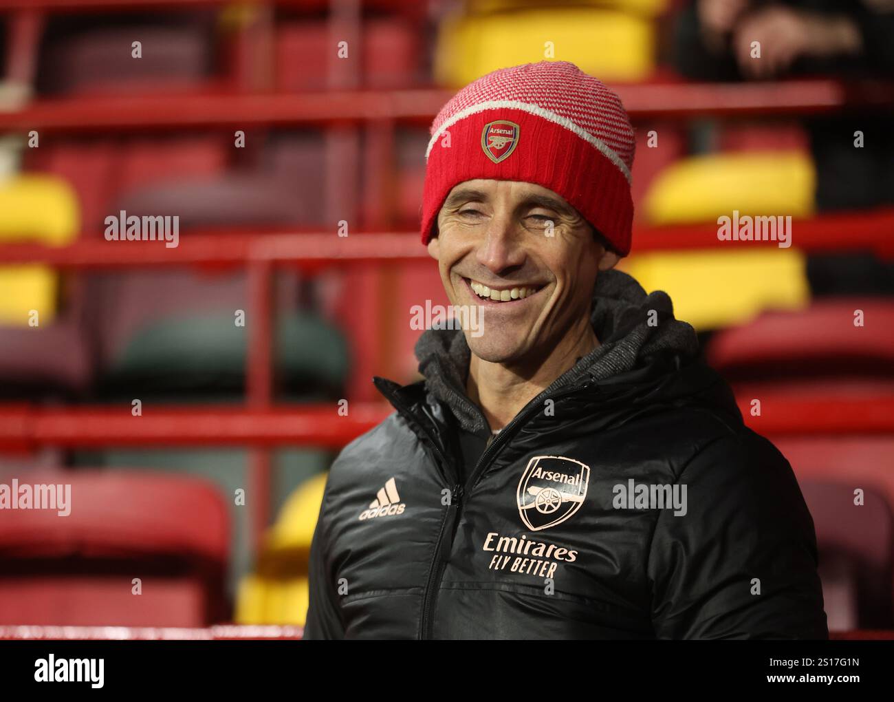 Arsenal supporter before the Premier League match at the Gtech