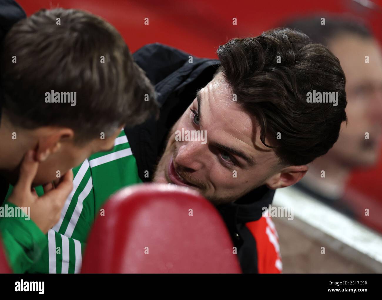 Arsenal’s Declan Rice on the bench before the Premier League match at