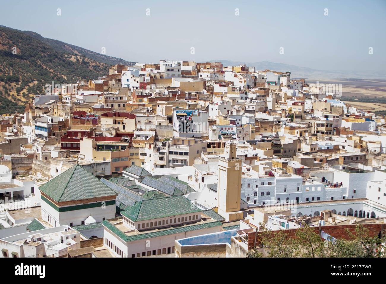 aerial-view-of-the-medina-and-religious-complez-of-zawiya-at-moulay