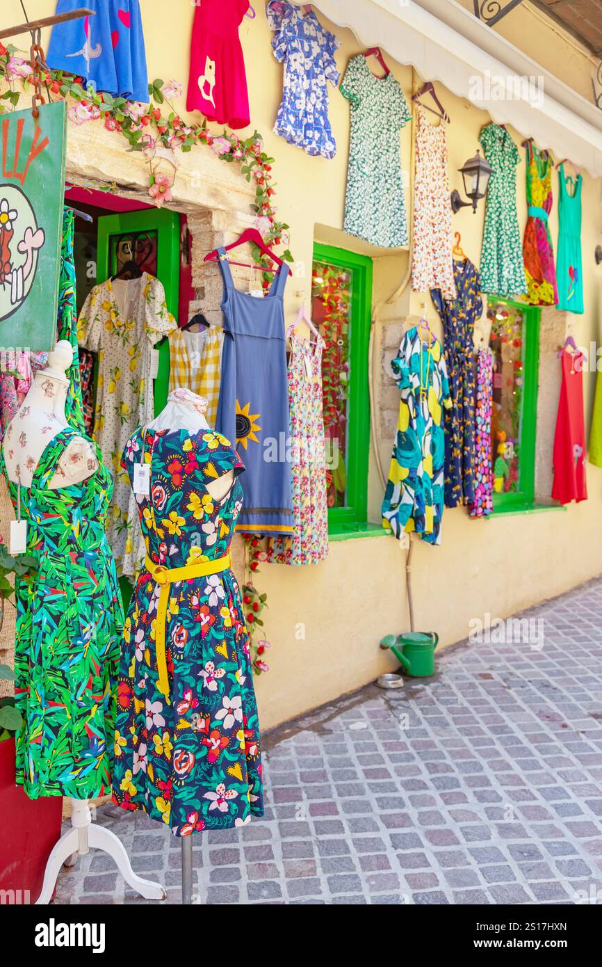 Dresses sale in greek shop hi-res stock photography and images - Alamy