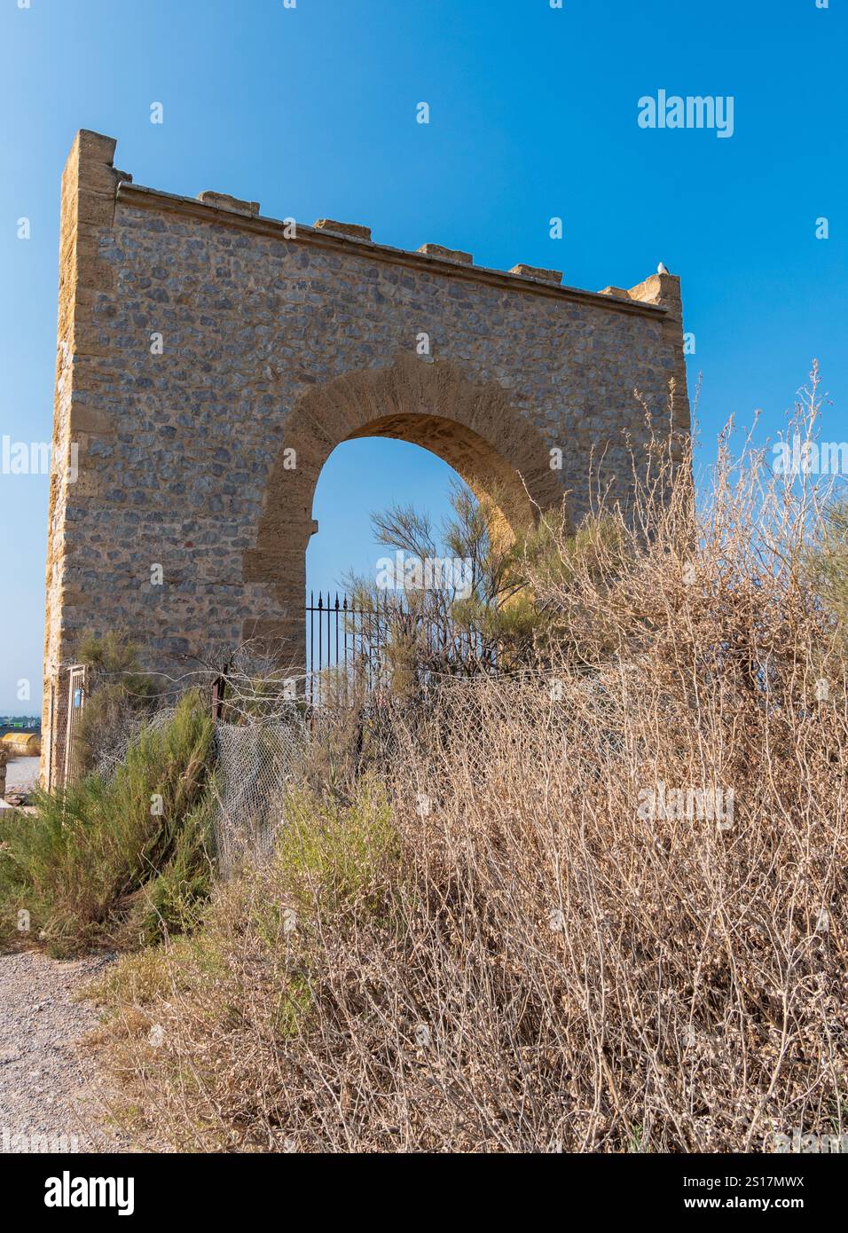 The door of Maguelone, entrance to the Maguelone Abbey, Hérault, France Stock Photo