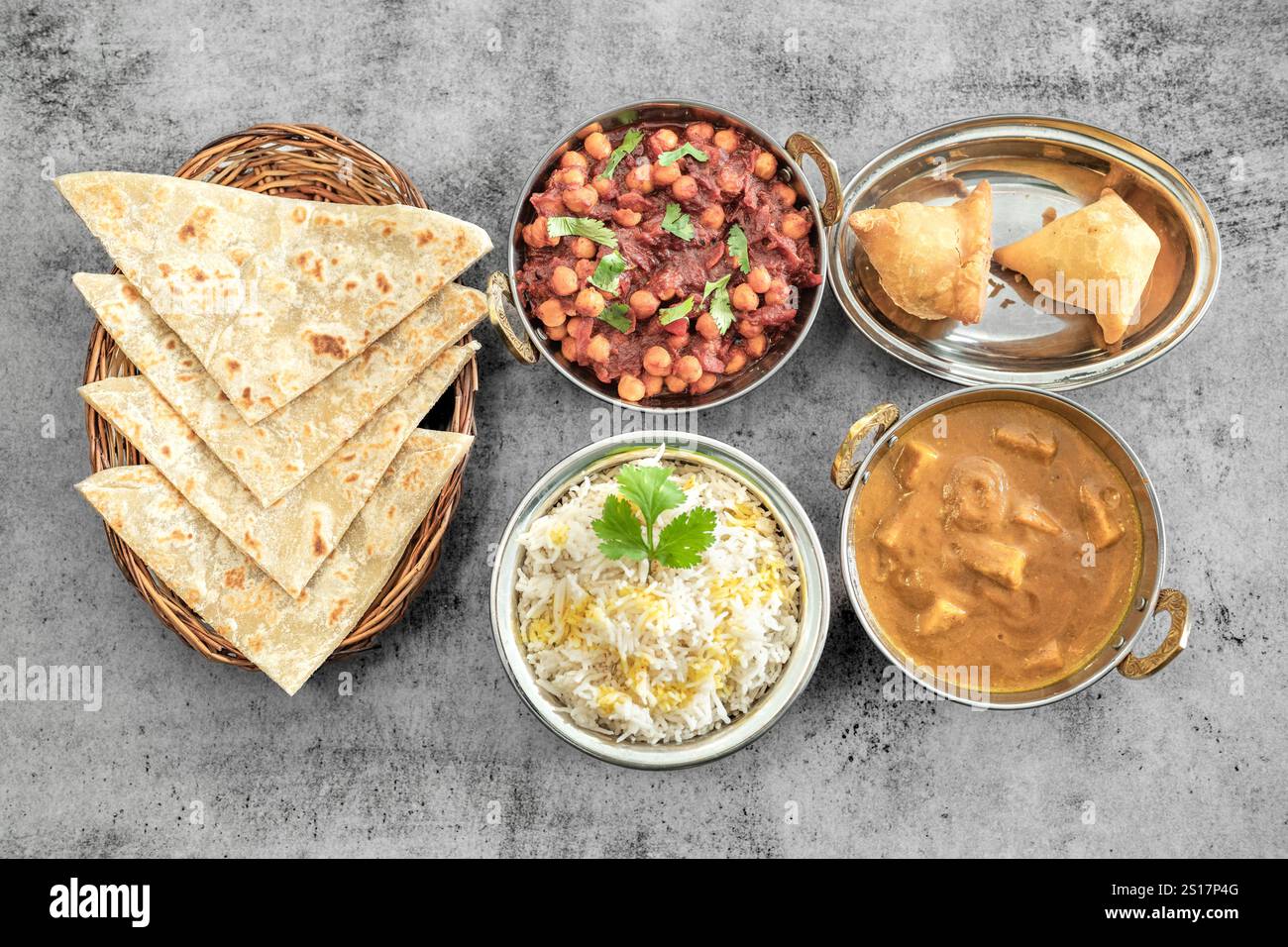 Indian food Thali combinations Indian-style meal with chicken, meat ...