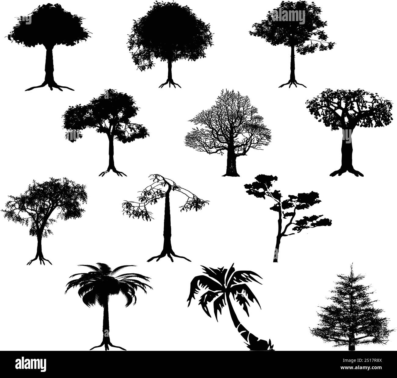 Set of tree icon on white background Stock Vector Image & Art - Alamy