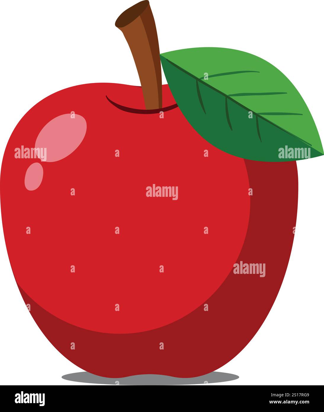 Red apple isolated on white background, vector illustration Stock Vector