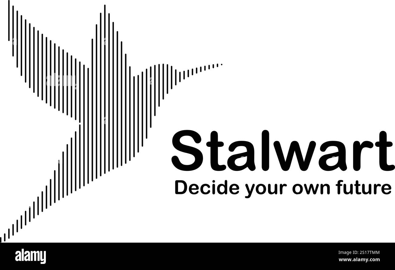 Creative Stalwart Line Art Logo Vector ILLustration Stock Vector